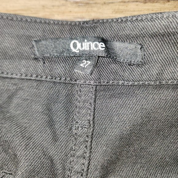 Quince Stretch Cotton Twill Wide-Leg Crop Pant NWOT Black Size 27 - Picture 5 of 7